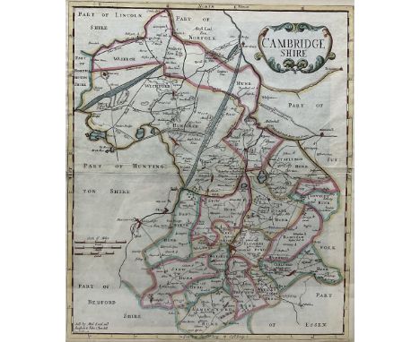 Robert Morden (British c.1650-1703): 'Cambridgeshire', first edition 17th century engraved map pub.1695, 42cm x 36cm