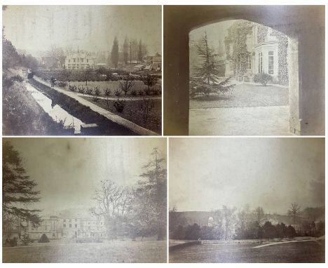 Bramham College - Folio containing twelve photographs of the college taken in 1871 and a number of glass photographic plates