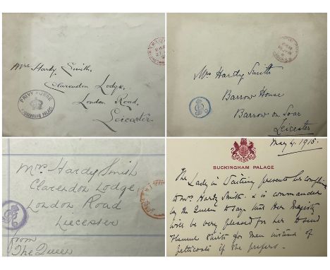 Postal History - A ring binder and contents of fifty five envelopes and parcel labels addressed to Mrs Hardy Smith with Offic