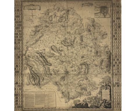 Isaac Taylor (British 1730-1807) and Thomas Kitchin (British 1719-1784): 'New Map of the County of Hereford', very rare 18th 