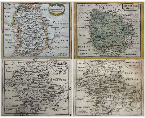 John Seller (British 1632-1697): 'Worcestershire' (6 - one rare first edition) 'Herefordshire' 'Shropshire' (2 - one rare fir