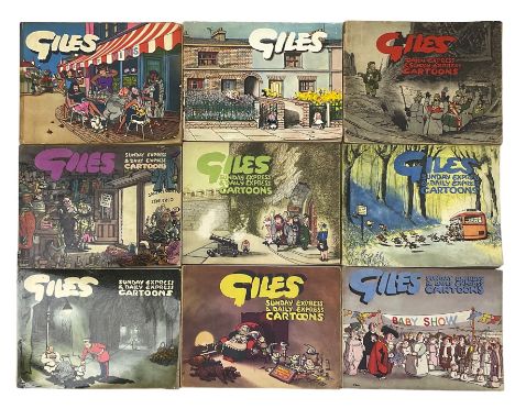 Giles Cartoons Annuals - From the first series, 1946 to forty second series, a complete run of thirty eight annuals except fo