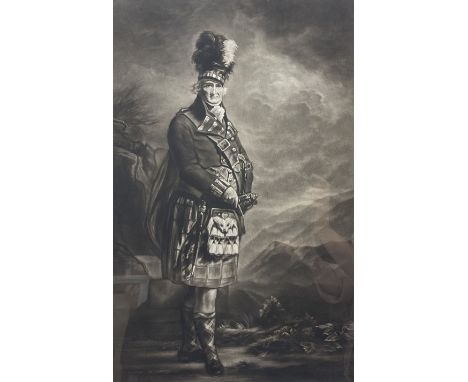 After Sir Henry Raeburn (British 1756-1823): 'The McNab' 12th Head of the Clan, mezzotint engraving signed pencil 49cm x 32cm