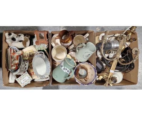 Assorted ceramics to include an Adrea ceramic basket, a Copeland Spode ceramic tankard and other items (3 boxes)