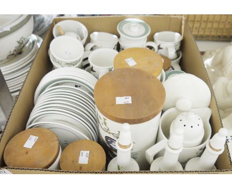 A large collection of Portmeirion Birds of Britain ceramics to include a part tea service, lidded jars, two large mixing bowl
