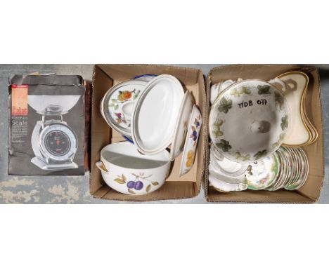 A Royal Worcester Evesham pattern circular tureen and another oval tureen, a Tuscan Naples part tea service, a Royal Albert p