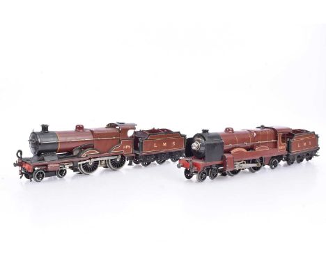 Hornby 0 Gauge LMS crimson lake Locomotives,  E320 Royal Scot locomotive and tender no 6100, with smoke deflectors, now fitte