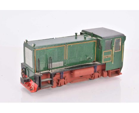 Scratch build 32mm Gauge IOM Diesel Locomotive Green Victor diesel, appears scratch built, untested but suspect R/C