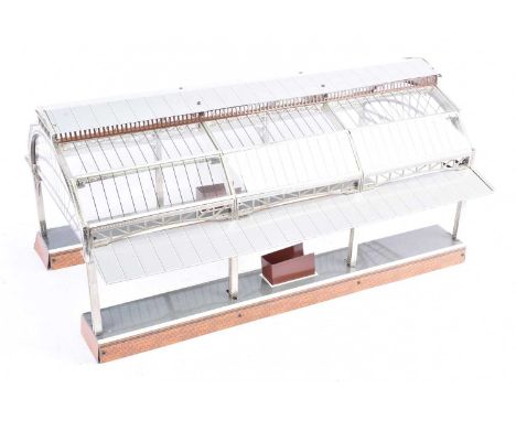 ACE Trains 0 Gauge Station Canopy Kit,  constructed, with original box, VG, two platform ends slightly bend outwards and one 