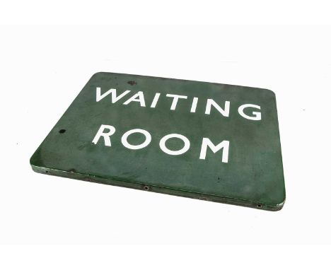 BR (S) Southern Region Enamelled  Waiting Room Sign,  rectangular with rounded corners, fully flanged, with mounting holes, w