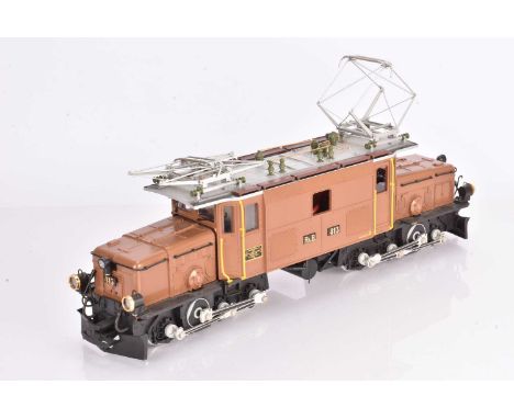 LGB G Gauge RhB brown Crocodile electric Locomotive, 2040 Numbered 413 Including manual and number sheet 2040/118 in original