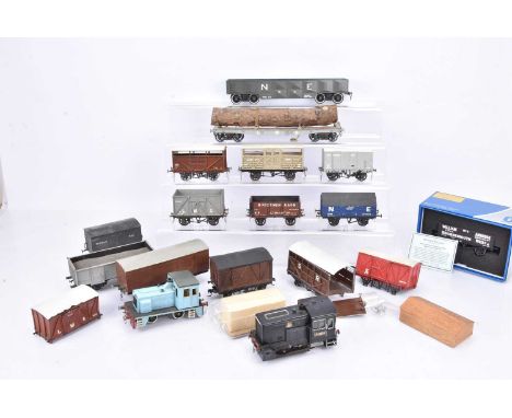 O gauge Lima and Scratchbuilt 0-4-0 Diesel Shunters Dapol Wessex Wagon and various kitbuilt wagons, Lima shunter modified and