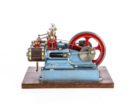 A Twin-cylinder Horizontal Engine by unknown maker, of overall similar dimensions to the Stuart No 9, with 1½" x 1½" cylinder