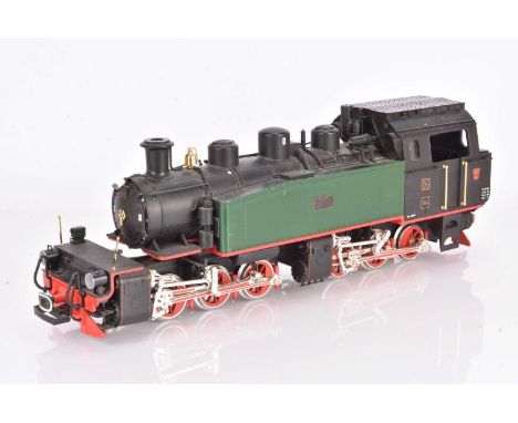 LGB G Gauge 0-6-6-0 green Mallett steam Locomotive 2085D in original box, F-G, front light missing, box F, water damage