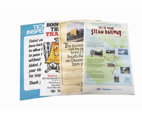 1970s and Later British Rail/London Transport  Posters (18), folded or rolled, includes, Network Southeast IOW Steam Railway,