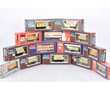14 Lima 0 Gauge Private Owners Open Wagons and Tank wagon and Van, Hall &amp; Dean Open wagons (5), Caxton Open wagons (6), O