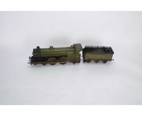 A partially re-engineered Bing Gauge 1 clockwork Great Northern Railway 'Ivatt' 4-4-2 Locomotive and Tender, refinished in li