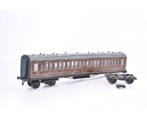 Mills 0 Gauge LMS deep maroon 1st/3rd Mainline Corridor Coach,  wood construction with metal bogies, in and ACE Trains box, G