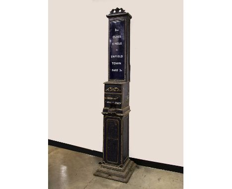 Free Standing Late Nineteenth Century Probably Great Eastern Railway Platform Ticket Machine,  cast iron and blue painted, of