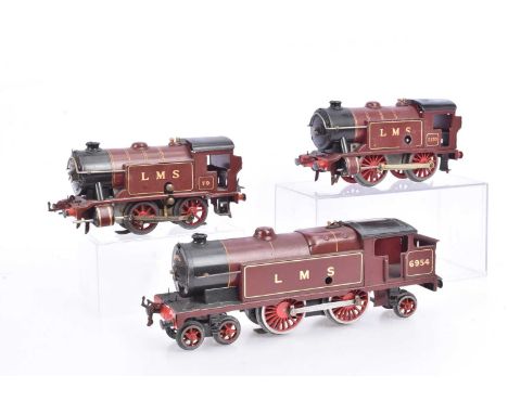 Hornby 0 Gauge LMS crimson lake Locomotives,  clockwork No 1 Special Tank Locomotive no 2120, wheels and motion replaced, No 