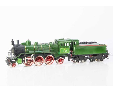 A Gauge 1 battery-powered Russian Railways 2-6-2 Locomotive and Tender, from an Occre kit, adapted and now finished in gloss 