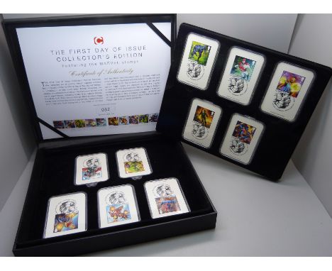 The First Day of Issue Collector's Edition, Featuring the Marvel Stamps, cased with certificate 