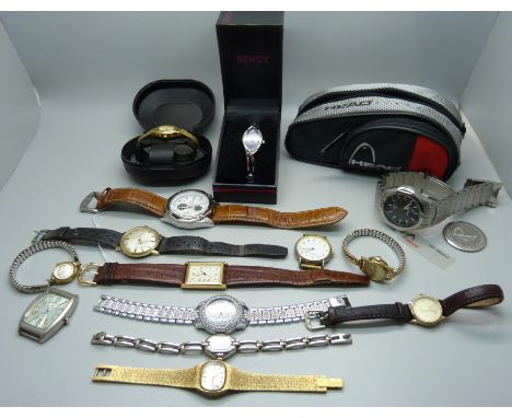 Fourteen wristwatches, (some a/f, including Timex lacking back) 