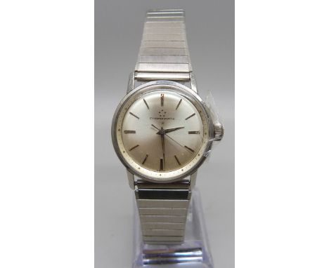 An Eterna-Matic wristwatch, crown loose 
