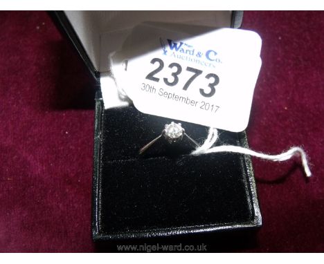 An 18ct. white Gold solitaire Diamond Ring, .40 ct. approx. size N 1/2