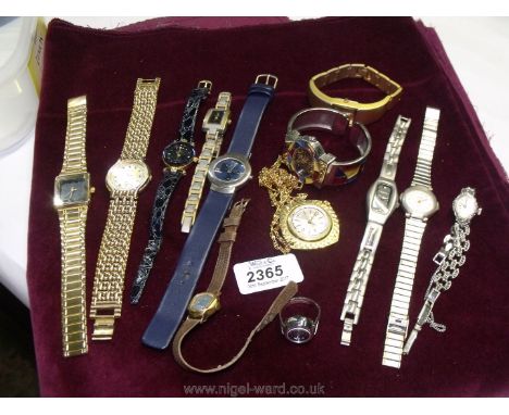 A ladies 18 k gold plated Westar wristwatch pendant watch, ring watch and various other watches