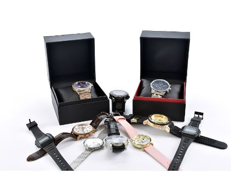 A group of 14 modern watches, including a boxed Thomas Jenson, glass cracked, a boxed Alexandra Bellezza, a Swatch divers sty