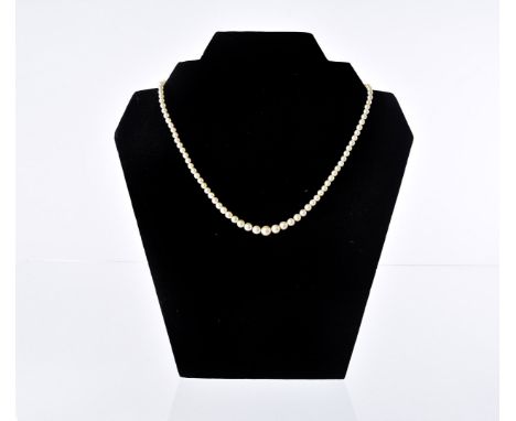 A single strand cultured white pearl necklace  