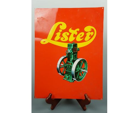 A reproduction Lister Engine tinplate sign