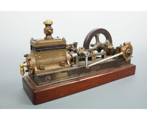 An engineer-made model horizontal steam engine, circa 1860, 28 cm 