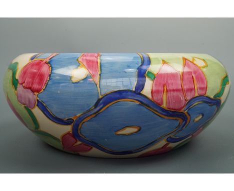 A Clarice Cliff Bizarre 'Blue Chintz' pattern fruit bowl, shape No. 55, circa 1932, 15.5 cm (inner) diameter