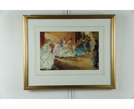 After William Russell Flint RA (1880-1869), "The End of the Operetta", offset lithographic print, framed and mounted under gl