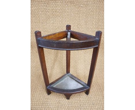 A George V oak corner stick stand, (63 cm)