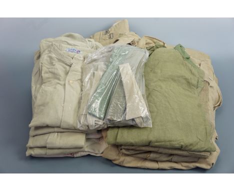A large quantity of British army officer's tropical and other shirts, shorts, trousers, collars etc, circa 1940s
