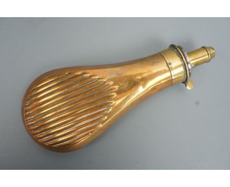 A Victorian copper powder flask