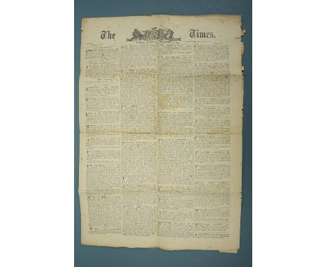 The Times, November 7, 1815, reporting the Battle of Trafalgar, (believed to be an old re-print)