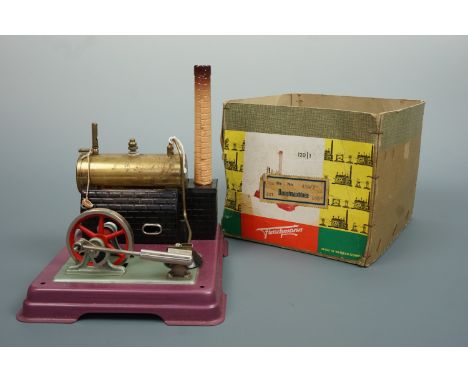A boxed Fleischmann horizontal live steam engine, 18 cm x 15 cm