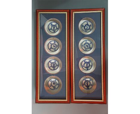 Contemporary framed oriental ceramic bowls