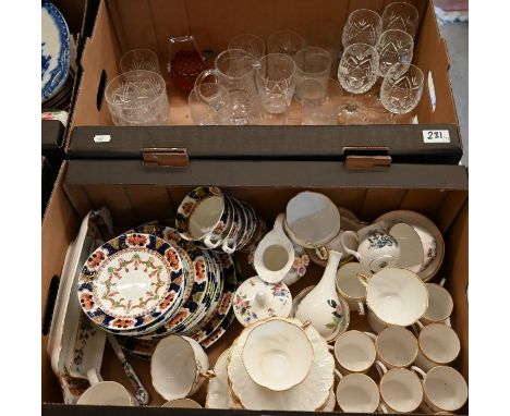 A silver tea-strainer, Birmingham 1931 to/w an Old Sheffield Plate tea caddy, an EPNS pin-tray, various glassware and dining 