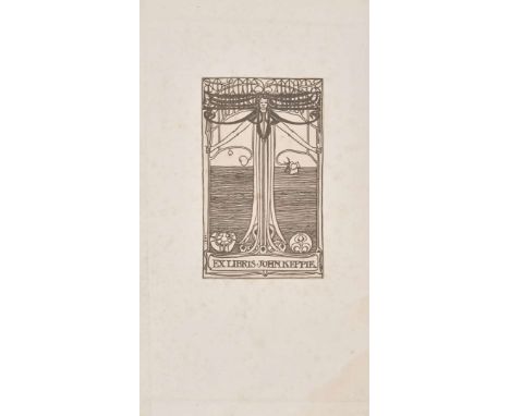  CHARLES RENNIE MACKINTOSH (1868-1928) BOOKPLATE: EX LIBRIS JOHN KEPPIE print, signed CRM, inscribed EX LIBRIS - JOHN KEPPIE,