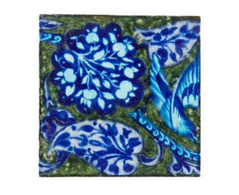  WILLIAM DE MORGAN (1839-1917) ARTS & CRAFTS 8-INCH 'ARGYLL' TILE, EARLY FULHAM PERIOD, CIRCA 1888 glazed ceramic, impressed 