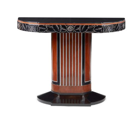  PAUL FOLLOT (1877-1931) OR SERGE CHERMAYEFF (1900-1996) FOR WARING & GILLOW ART DECO CONSOLE TABLE, CIRCA 1925 walnut, eboni