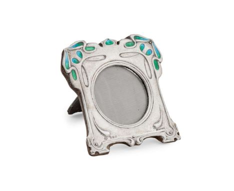  WILLIAM HUTTON & SONS LTD. PHOTOGRAPH FRAME, 1903 silver and enamel, stamped maker's mark, hallmarked London 1903 9.5cm x 8.