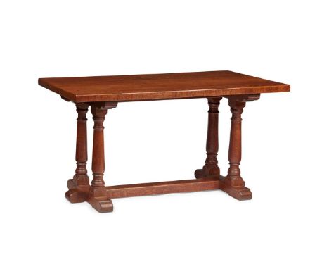  ROBERT 'MOUSEMAN' THOMPSON (1876-1955) TABLE, CIRCA 1935 oak, with carved mouse signature&nbsp; 137cm long, 68cm high, 67cm 