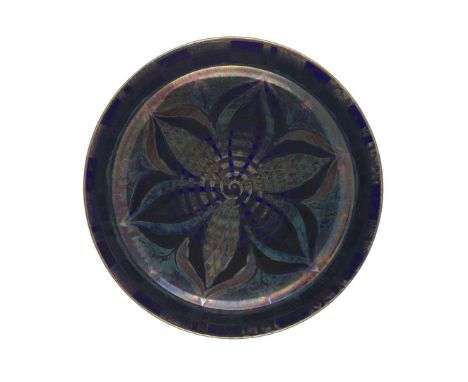  GLADYS ROGERS FOR PILKINGTON'S TILE AND POTTERY CO. LANCASTRIAN LUSTRE PLATE, 1903-4 lustre glazed earthenware, transfer pri