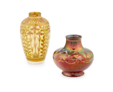  PILKINGTON’S TILE & POTTERY CO. TWO LUSTRE VASES, CIRCA 1910 lustre-glazed earthenware, one with artist's monogram for Jessi